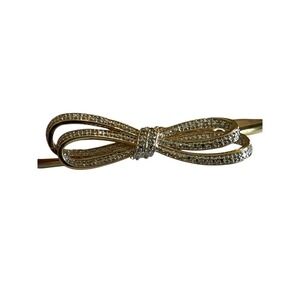 VTG PAJ Gold Plated‎ Pave Crystal Bow Bracelet bangle statement Trendy Fashion